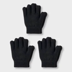 Toddler 3pk Glove Set - Cat & Jack™ Black 2T-5T