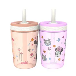 Zak Designs 2pk 15oz Minnie Kelso Tumbler Set Pink/Orange