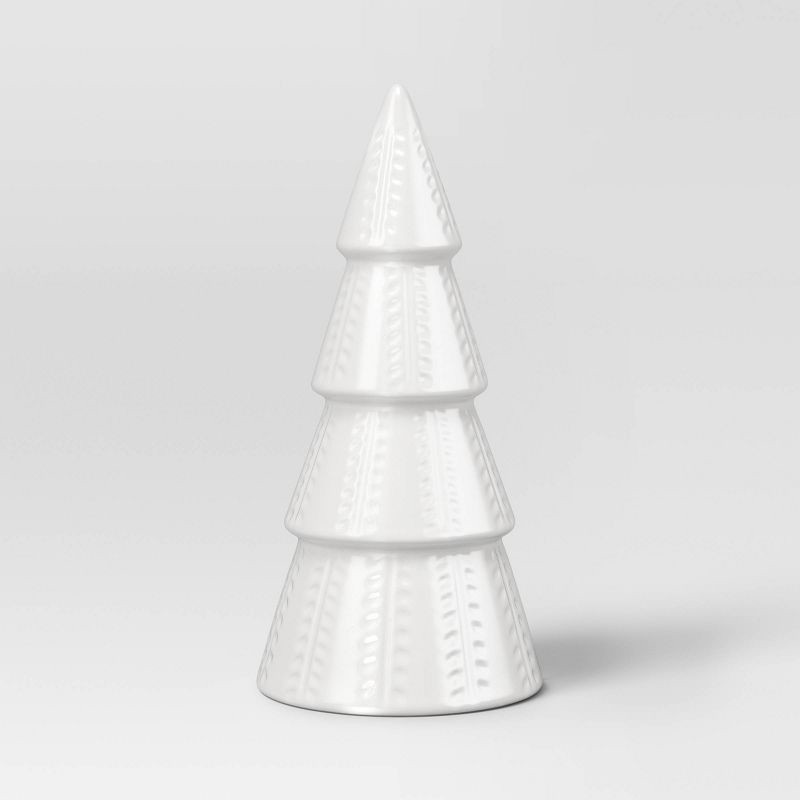 slide 1 of 3, 10" Ceramic Tree Shaped Christmas Decor White - Wondershop™, 1 ct