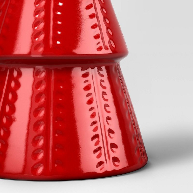 slide 3 of 3, 10" Ceramic Tree Shaped Christmas Decor Red - Wondershop™, 1 ct