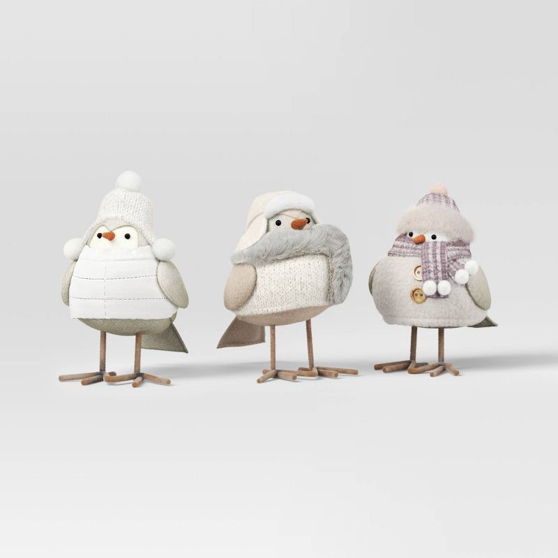 slide 1 of 5, 4.25" 3pk Christmas Featherly Friends™ Decor White - Wondershop™, 3 ct