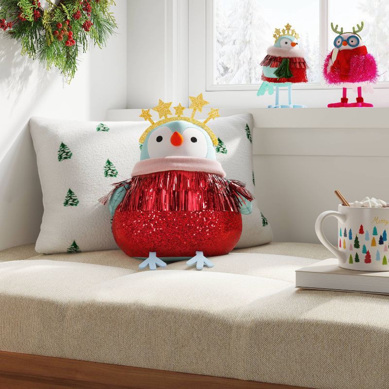 slide 2 of 3, Christmas Featherly Friends™ Pillow Red Tinsel - Wondershop™, 1 ct