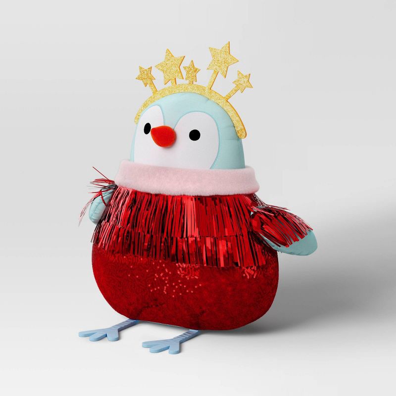 slide 1 of 3, Christmas Featherly Friends™ Pillow Red Tinsel - Wondershop™, 1 ct
