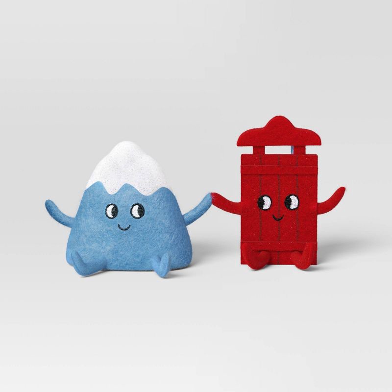 slide 1 of 4, Christmas Felt Duo Figural Mountain and Sled - Wondershop™, 1 ct