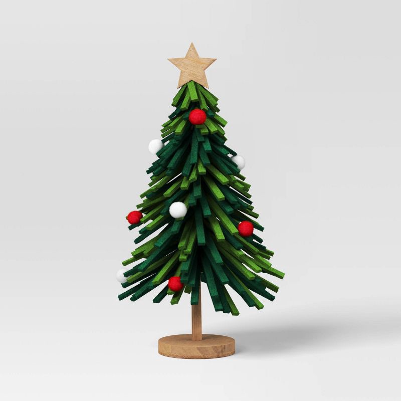 slide 1 of 3, 10" Christmas Fabric Tree Decor Green - Wondershop™, 1 ct