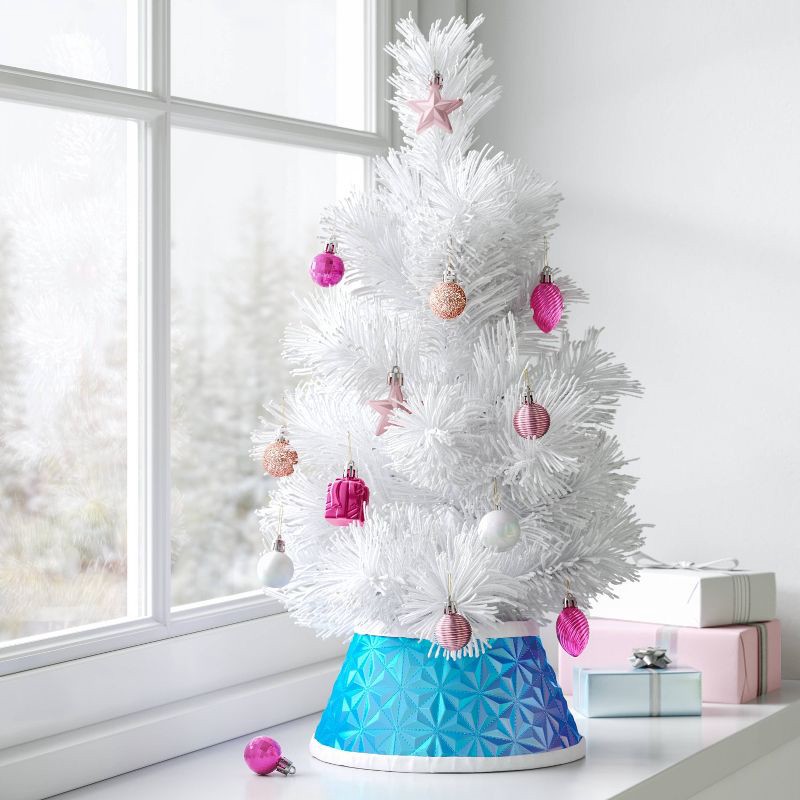 slide 2 of 4, 25ct Christmas 30mm Ornament Set Pink/White Iridescent - Wondershop™, 25 ct