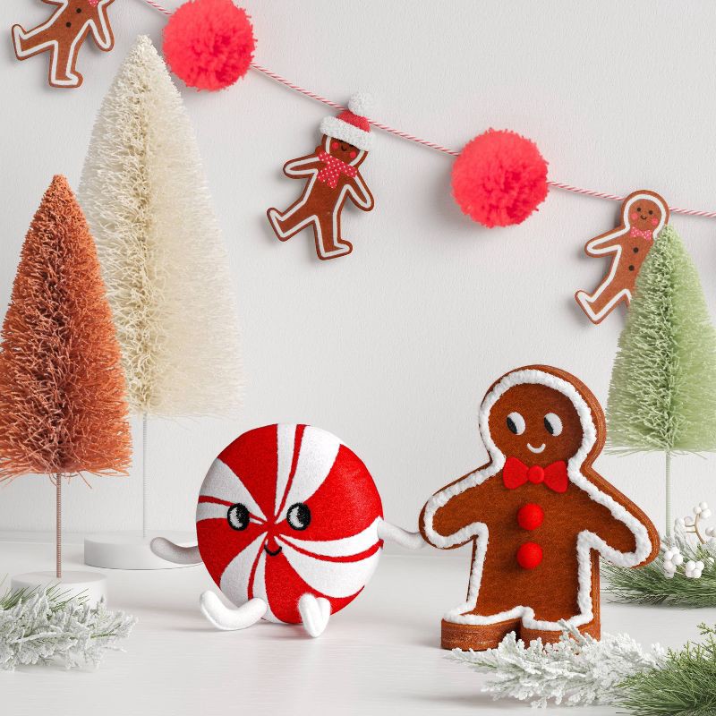 slide 2 of 4, Christmas Felt Duo Figural Peppermint and Gingerbread Man - Wondershop™, 1 ct