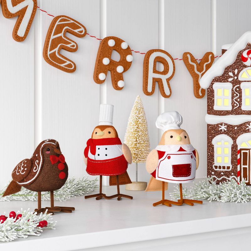 slide 2 of 5, 4.25" 3pk Christmas Featherly Friends™ Decor Cocoa and Candy Cane - Wondershop™, 3 ct