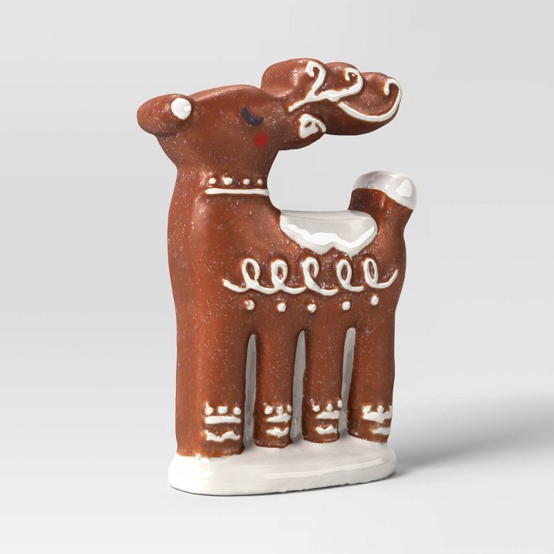 slide 4 of 4, 2pk Christmas Ceramic Gingerbread Deer Decor - Wondershop™, 2 ct