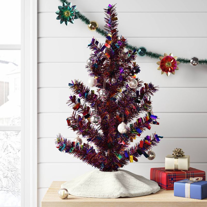 slide 2 of 4, Christmas Metal Mini Tree Shiny Multicolor Tinsel - Wondershop™, 1 ct