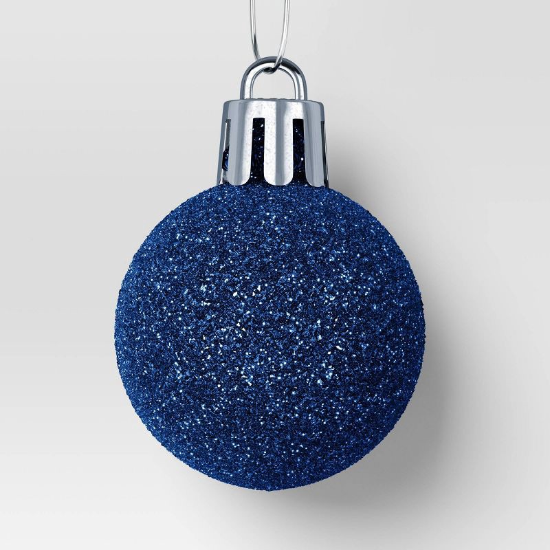 slide 4 of 4, 25ct Christmas 30mm Ornament Set Blue/Silver - Wondershop™, 25 ct