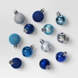 25ct Christmas 30mm Ornament Set Blue/Silver - Wondershop™
