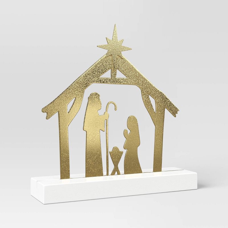 slide 1 of 3, Christmas Metal Nativity Decor - Wondershop™, 1 ct
