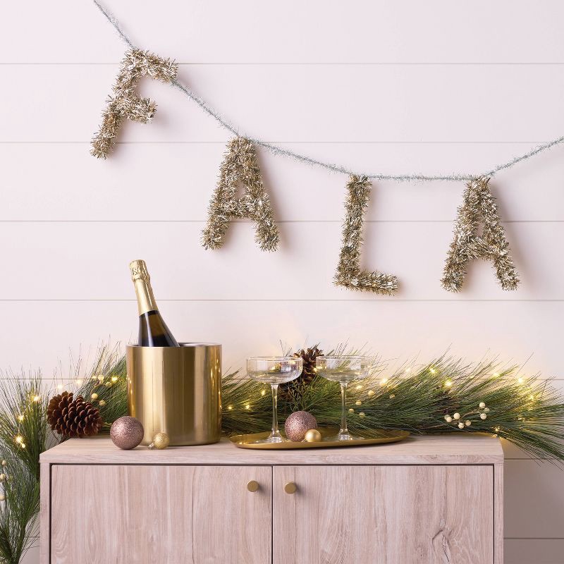 slide 2 of 3, 72" Christmas "Falala" Garland Champagne Gold - Wondershop™, 1 ct