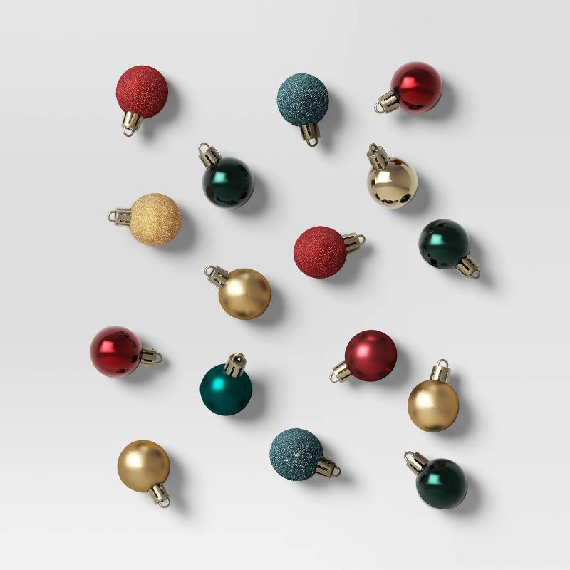 slide 1 of 3, 25ct Christmas 30mm Ornament Set Red/Gold/Green - Wondershop™, 25 ct