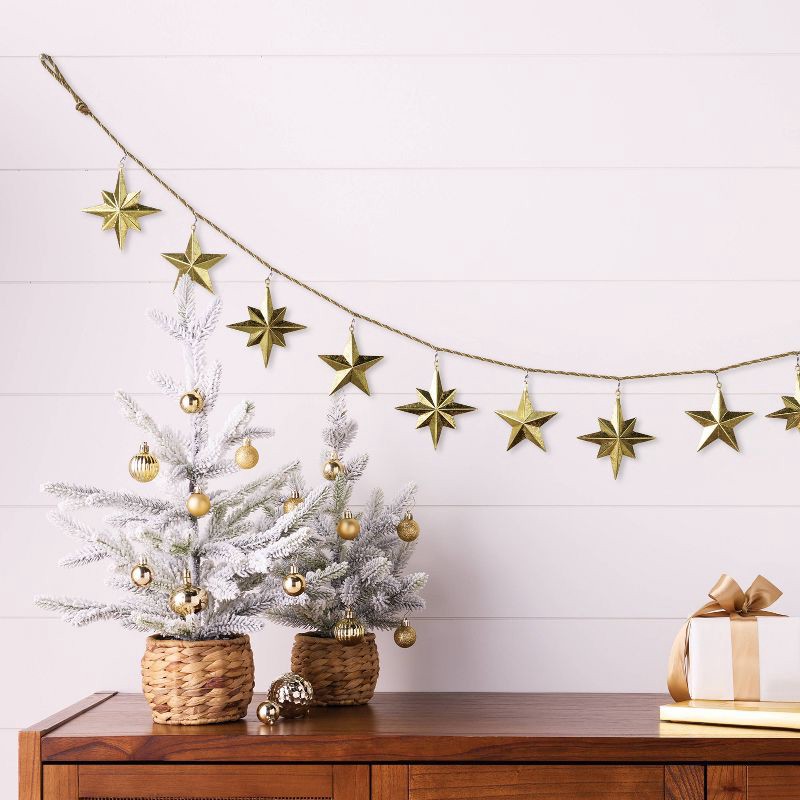 slide 2 of 3, 72" Christmas Gold Star Garland - Wondershop™, 1 ct