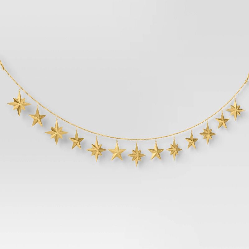 slide 1 of 3, 72" Christmas Gold Star Garland - Wondershop™, 1 ct