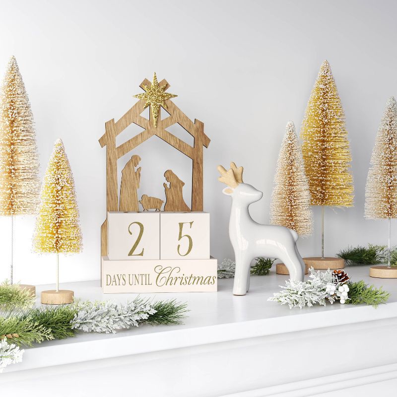 slide 2 of 3, Christmas Wood Advent Calendar Decor - Wondershop™, 1 ct
