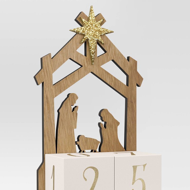 slide 3 of 3, Christmas Wood Advent Calendar Decor - Wondershop™, 1 ct