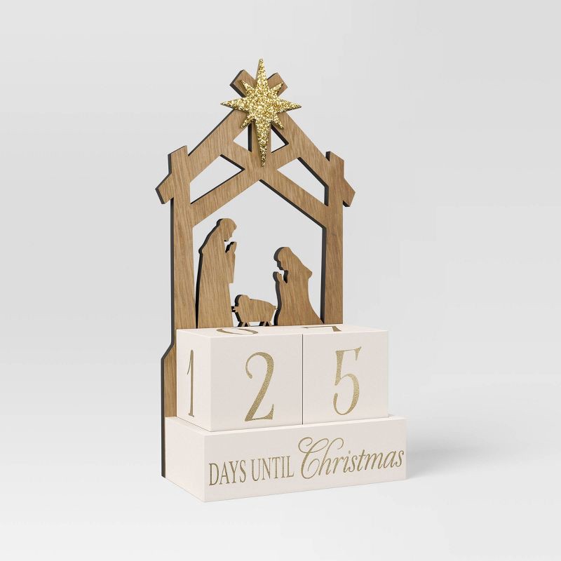 slide 1 of 3, Christmas Wood Advent Calendar Decor - Wondershop™, 1 ct