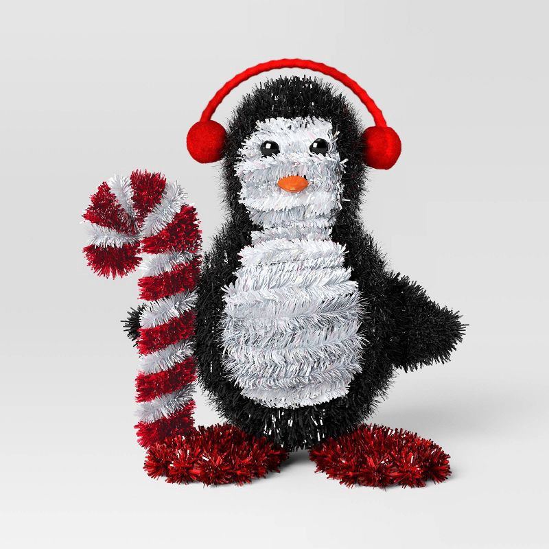 slide 3 of 4, Christmas Tinsel Penguin with Headphones - Wondershop™, 1 ct