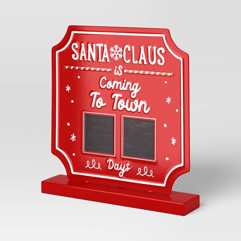 slide 1 of 4, Christmas Santa Claus is Coming to Town Countdown Sign - Wondershop™, 1 ct