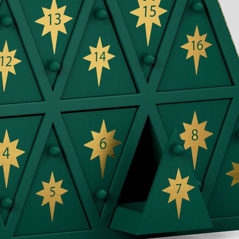 slide 4 of 4, Christmas Wood Triangle Advent Countdown Green - Wondershop™, 1 ct