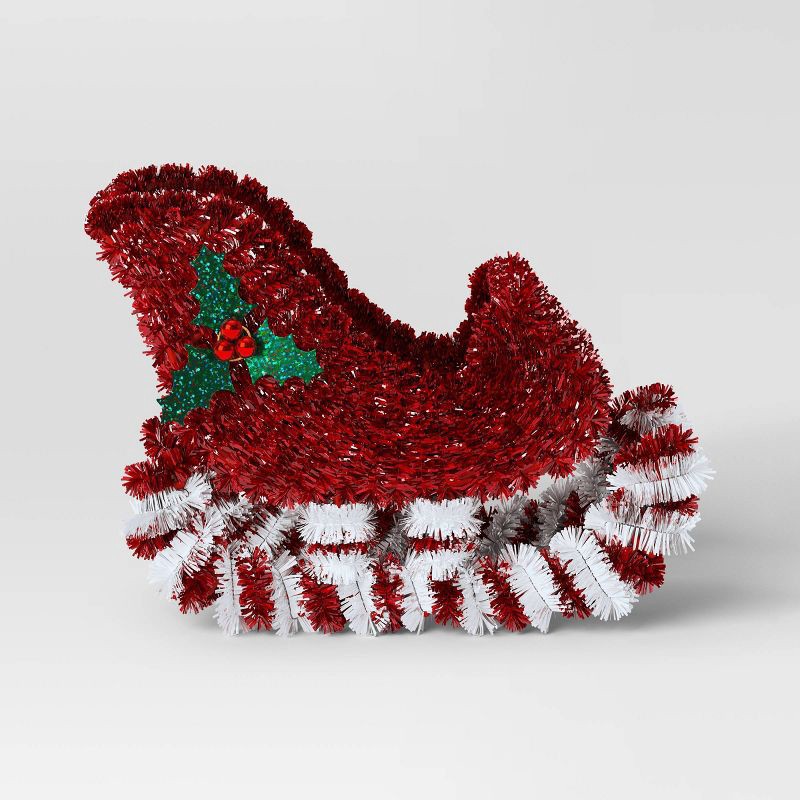 slide 3 of 4, Christmas Tinsel Sleigh Red - Wondershop™, 1 ct