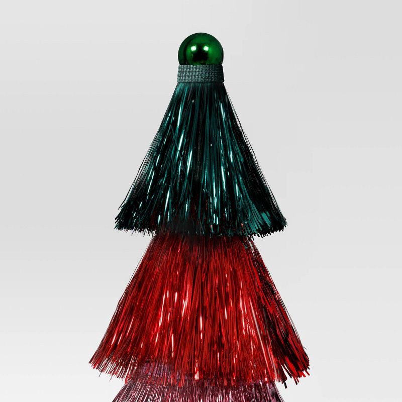 slide 3 of 3, 10.75" Christmas Tinsel Multicolor Tree Décor - Wondershop™, 1 ct