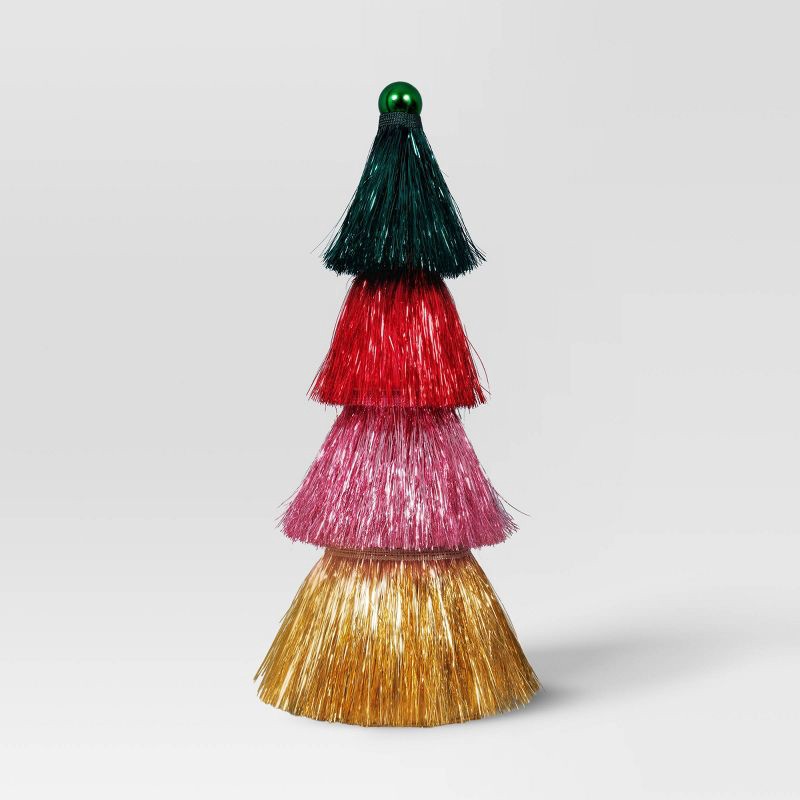slide 1 of 3, 15.25" Christmas Tinsel Multicolor Tree Decor - Wondershop™, 1 ct