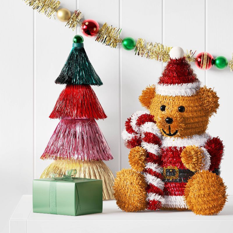 slide 2 of 3, Christmas Tinsel Teddy Bear - Wondershop™, 1 ct