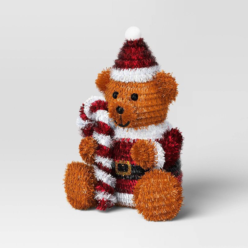 slide 1 of 3, Christmas Tinsel Teddy Bear - Wondershop™, 1 ct