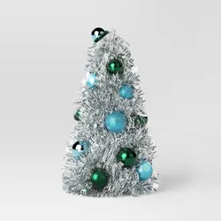 8" Christmas Tinsel Tree with Flower - Wondershop™