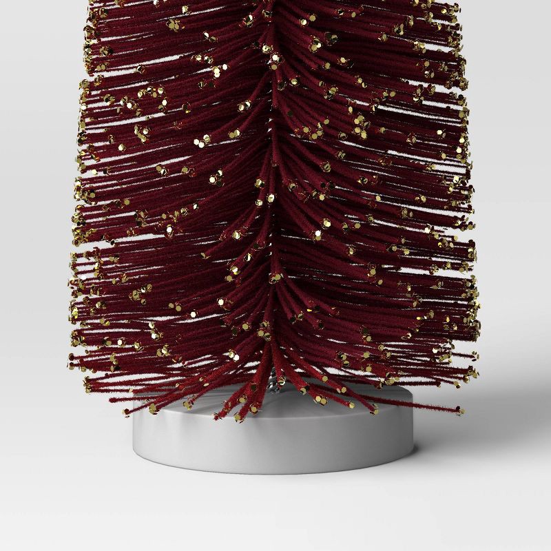 slide 3 of 3, 36" Christmas Flocking Tree Glitter Red - Wondershop™, 1 ct