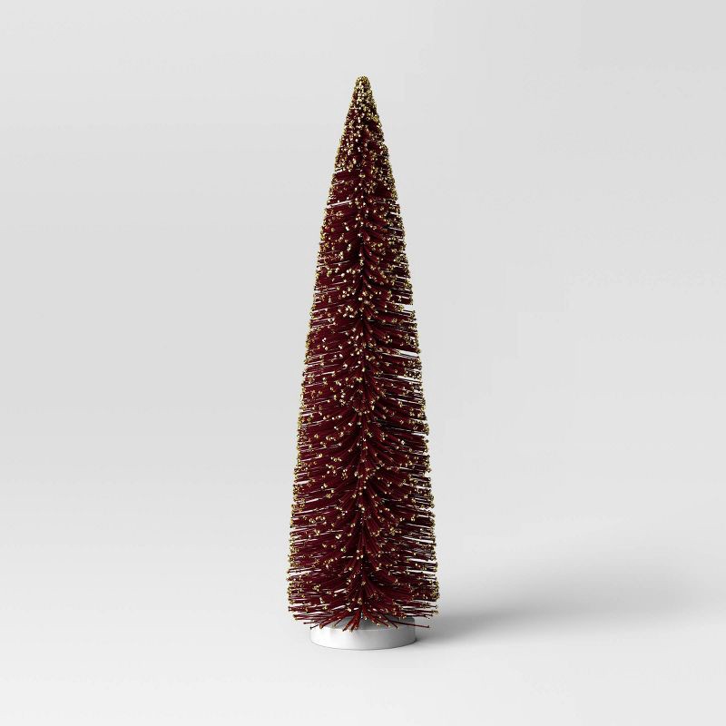 slide 1 of 3, 36" Christmas Flocking Tree Glitter Red - Wondershop™, 1 ct