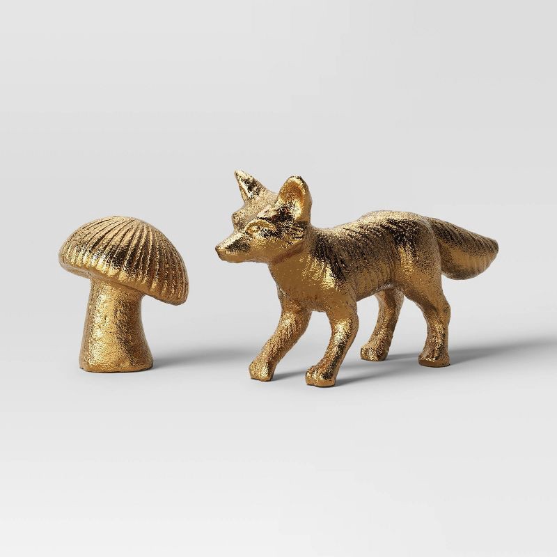 slide 4 of 6, 8pk Christmas Poly Figural Decor Set Birds/Bunny/Trees Gold - Wondershop™, 8 ct