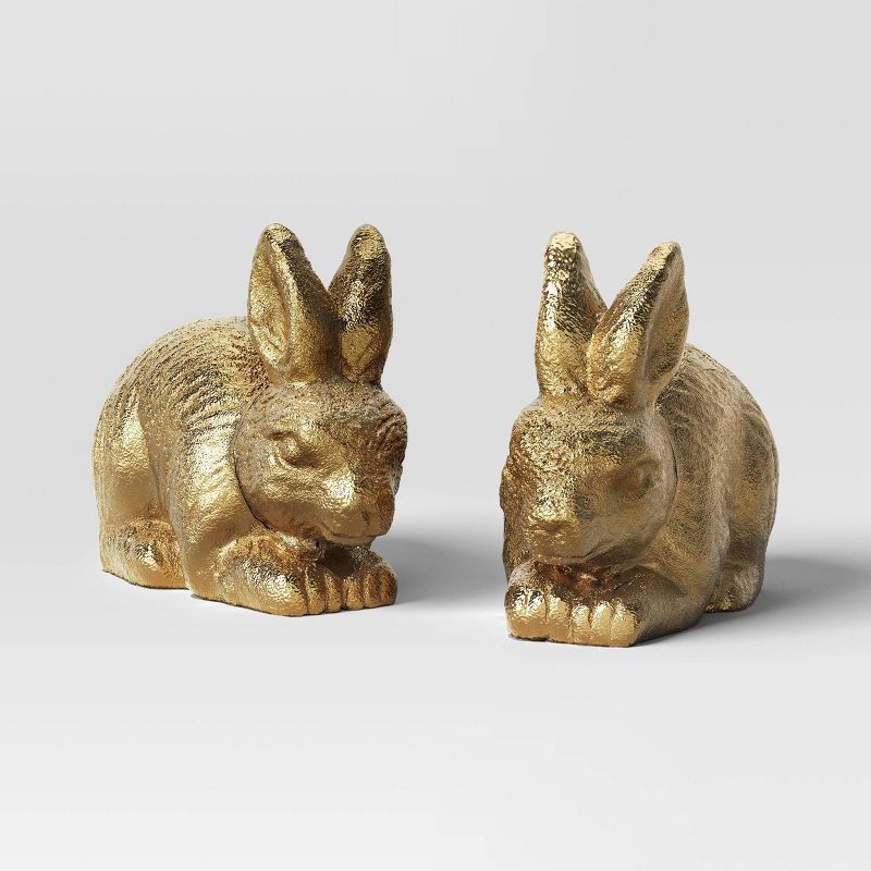 slide 5 of 6, 8pk Christmas Poly Figural Decor Set Birds/Bunny/Trees Gold - Wondershop™, 8 ct