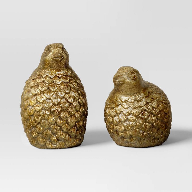 slide 6 of 6, 8pk Christmas Poly Figural Decor Set Birds/Bunny/Trees Gold - Wondershop™, 8 ct