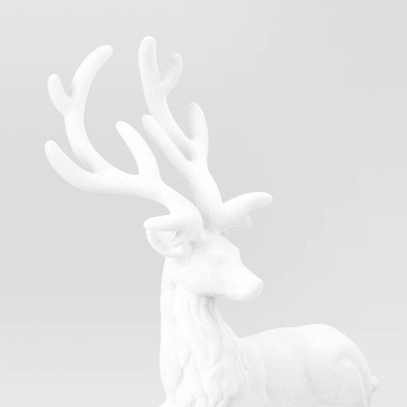 slide 3 of 3, 10.25" Christmas Flocked Sitting Deer White - Wondershop™, 1 ct