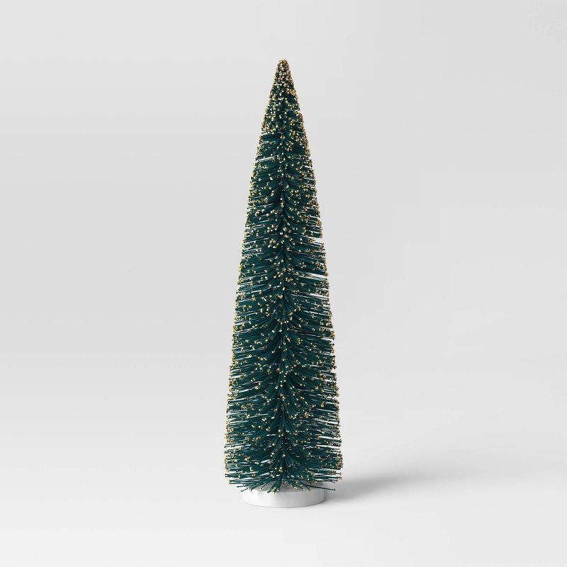slide 1 of 3, 36" Christmas Flocking Tree Glitter Green - Wondershop™, 1 ct