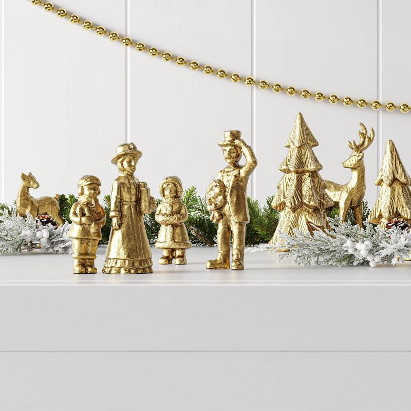 slide 2 of 6, 8pk Christmas Poly Animals/Trees/People Decor Set Gold - Wondershop™, 8 ct