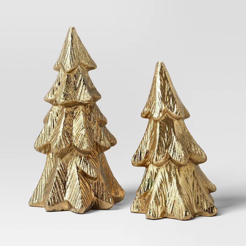 slide 3 of 6, 8pk Christmas Poly Animals/Trees/People Decor Set Gold - Wondershop™, 8 ct