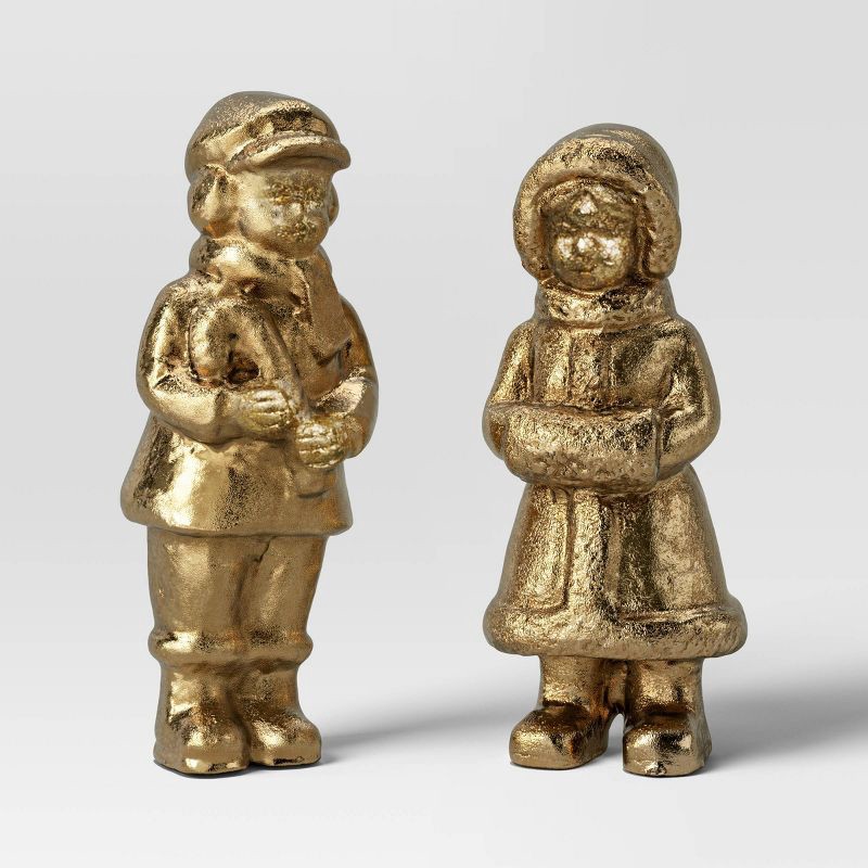 slide 4 of 6, 8pk Christmas Poly Animals/Trees/People Decor Set Gold - Wondershop™, 8 ct