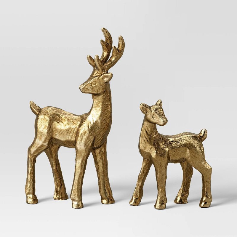 slide 6 of 6, 8pk Christmas Poly Animals/Trees/People Decor Set Gold - Wondershop™, 8 ct