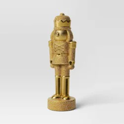 11.5&quot; Christmas Gold Nutcracker with Glittered Finish - Wondershop™