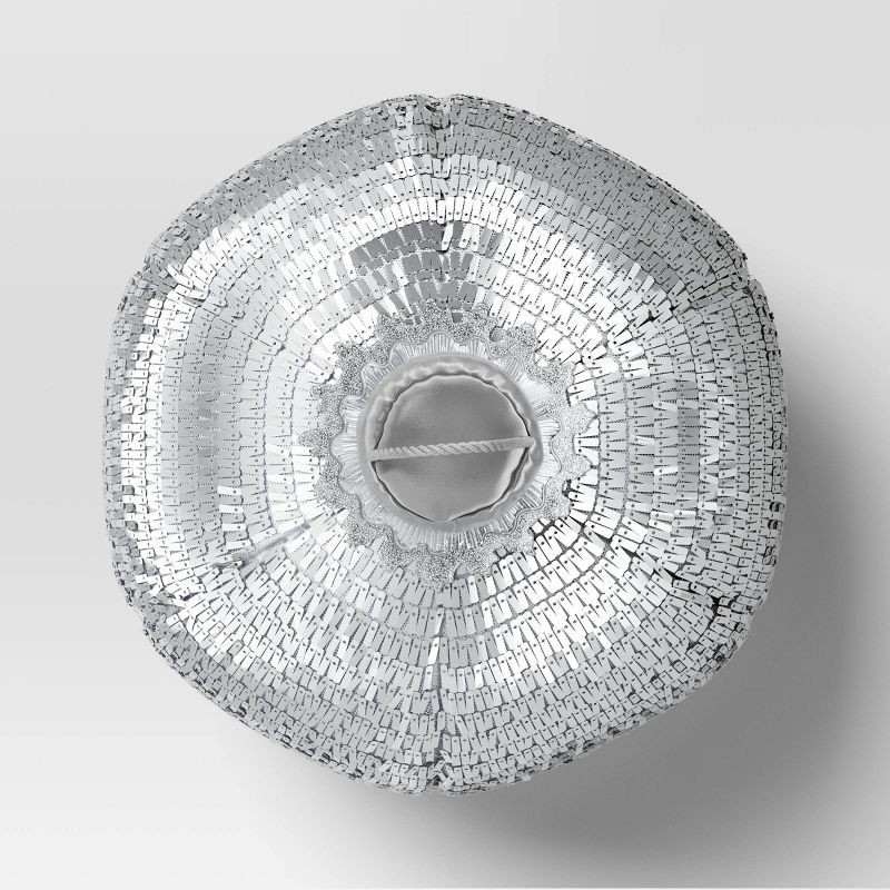 slide 3 of 4, 11"x13" Christmas 3D Disco Ball Shape Pillow with Silver Sequins - Wondershop™, 1 ct