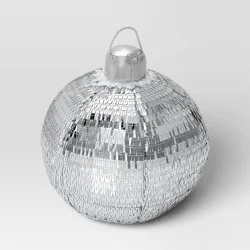 11"x13" Christmas 3D Disco Ball Shape Pillow with Silver Sequins - Wondershop™