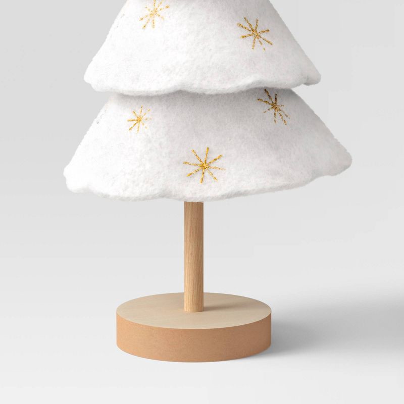 slide 3 of 3, 12" Christmas Three Layered Round Felt Tree Decor White - Wondershop™, 1 ct