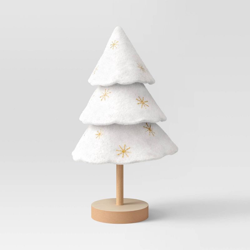 slide 1 of 3, 12" Christmas Three Layered Round Felt Tree Decor White - Wondershop™, 1 ct