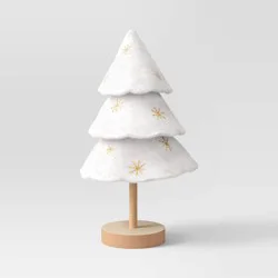 12&quot; Christmas Three Layered Round Felt Tree Decor White - Wondershop™